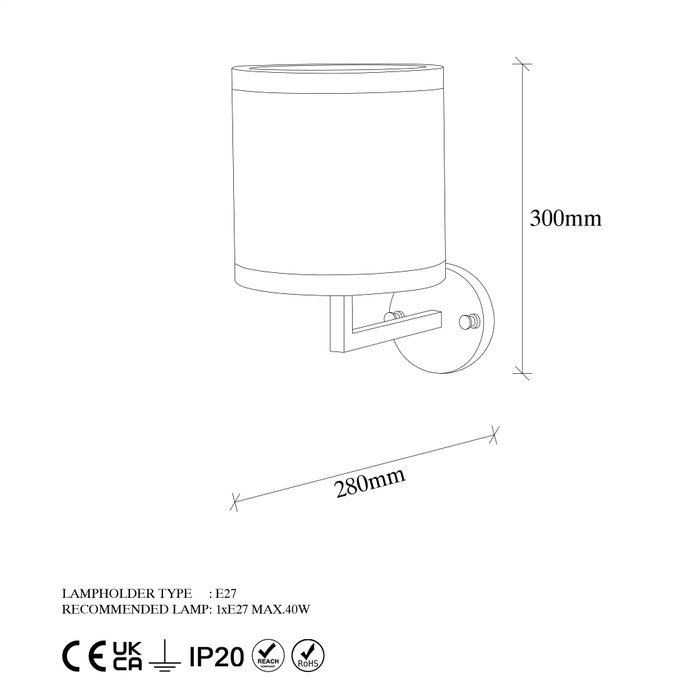 Opviq Way - 11610 Lámpara de pared Vintage